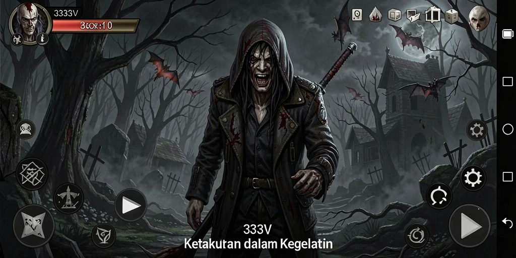Screenshot utama 333V menampilkan suasana mencekam dalam gameplay Horror.