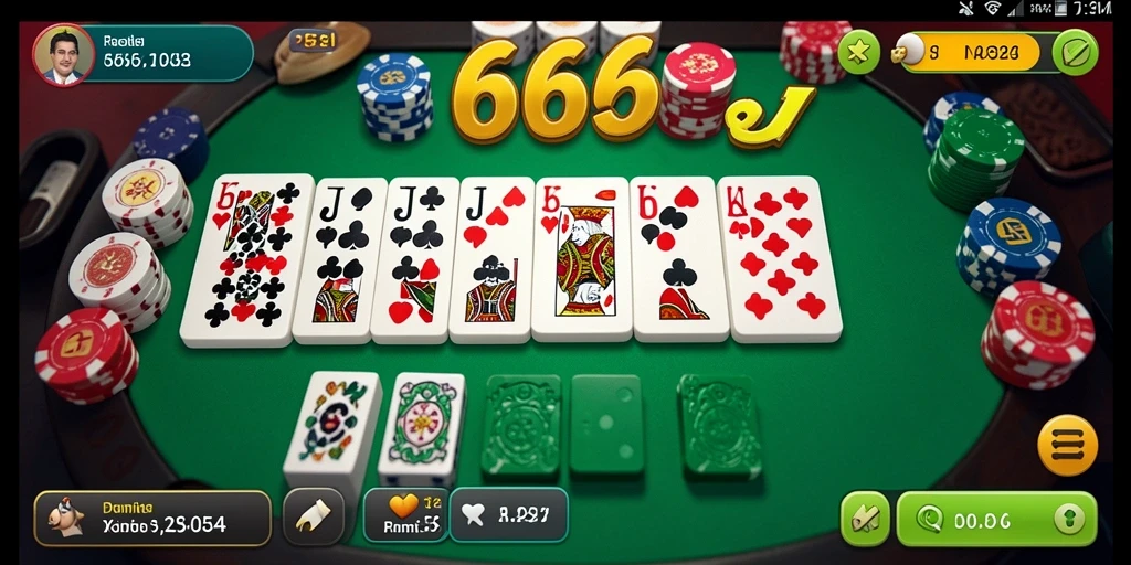 Tampilan gameplay seru dalam permainan Domino 666J.