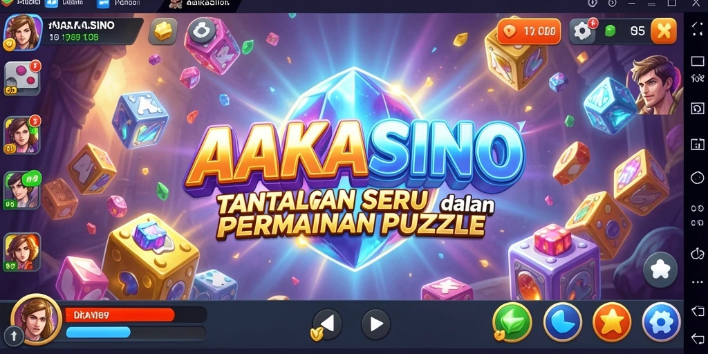 Screenshot menunjukkan gameplay menarik AAKASINO di level puzzle.