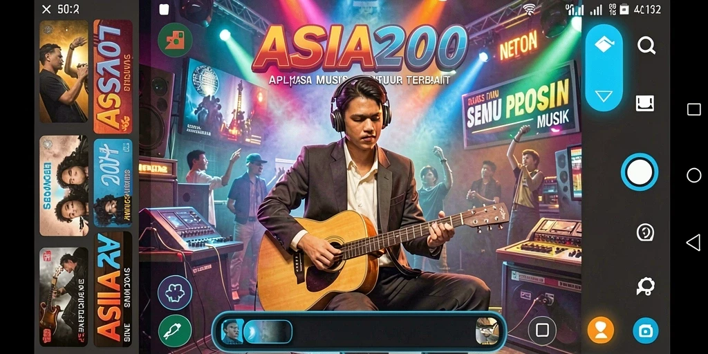 Screenshot ASIA200 menampilkan antarmuka pengguna saat menikmati musik.