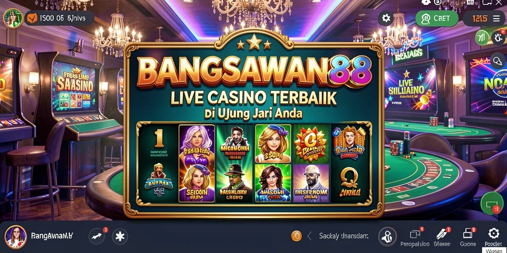 Screenshot BANGSAWAN88 menampilkan dealer profesional dalam suasana Live Casino.