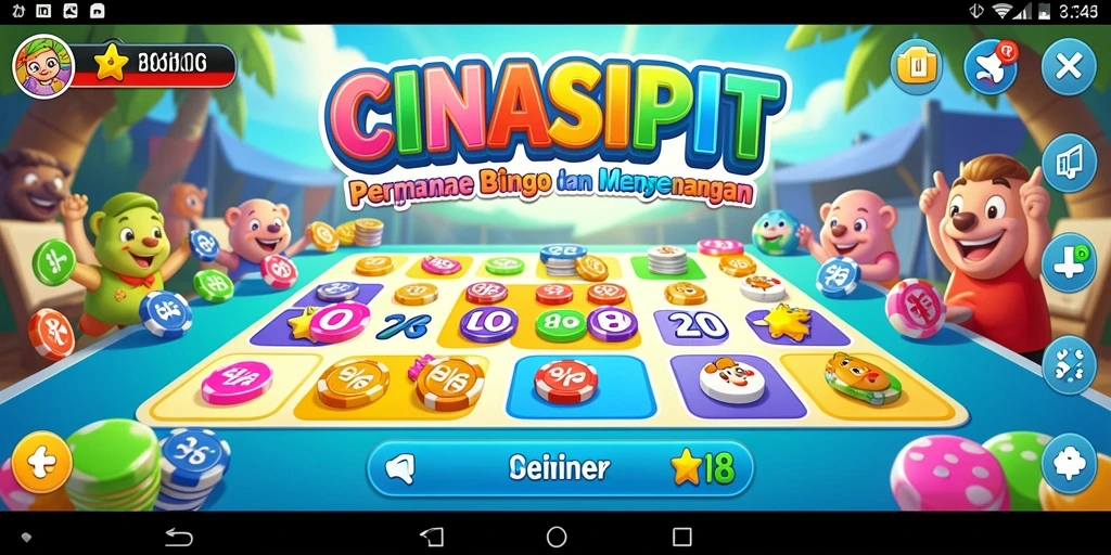 Tampilan gameplay seru dari CINASIPIT yang penuh warna.