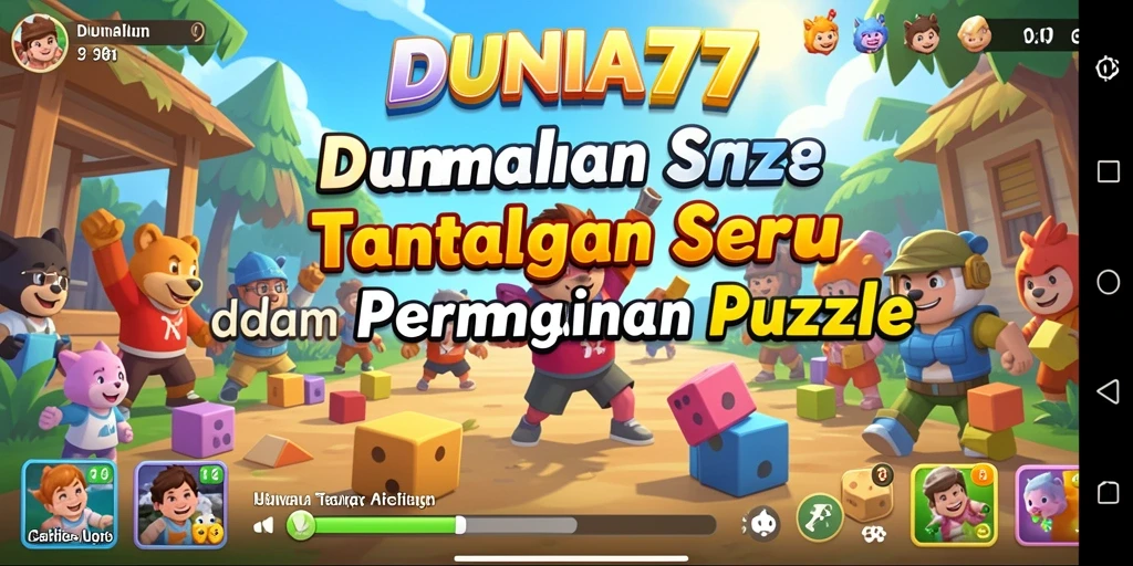 Tampilan gameplay DUNIA77 yang penuh warna dan mendebarkan.