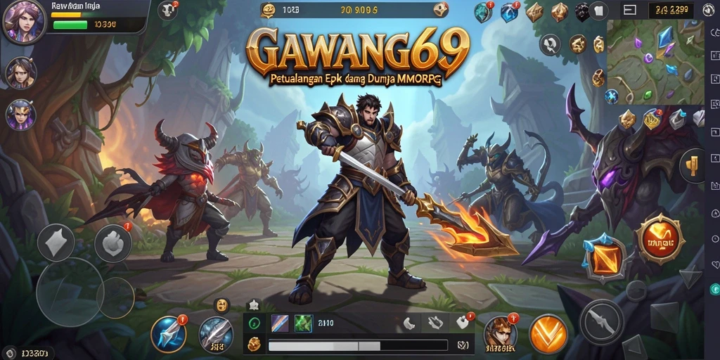 Tampilan gameplay menarik dari GAWANG69 yang menampilkan aksi petualangan MMORPG.