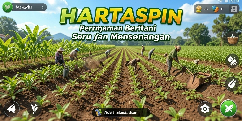 Gameplay seru dan interaktif dari HARTASPIN saat bertani.