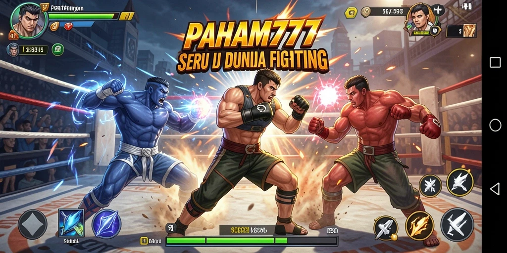 Tampilan seru gameplay PAHAM777 dalam pertarungan Fighting.
