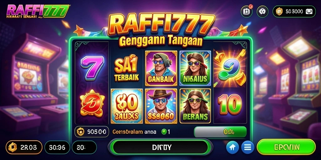 Tampilan gameplay RAFFI777 yang menakjubkan dengan gulungan berputar.
