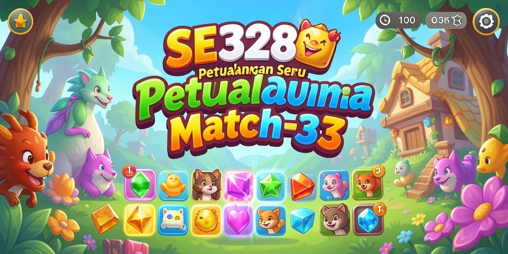 Tampilan gameplay SE328 yang seru saat mencocokkan permata.