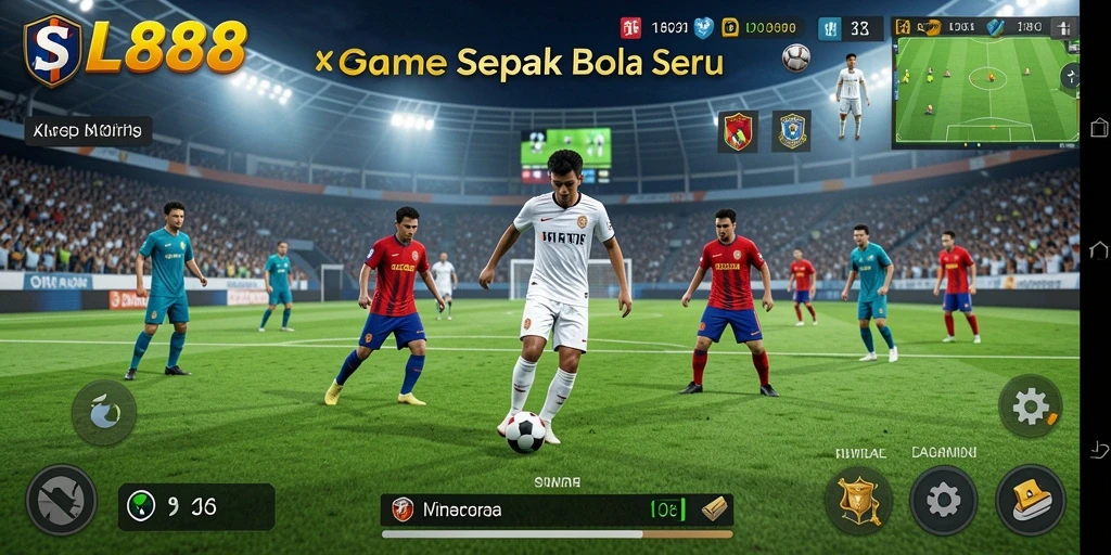 Tampilan gameplay mendebarkan dalam SL888, rasakan sensasi sepak bola.