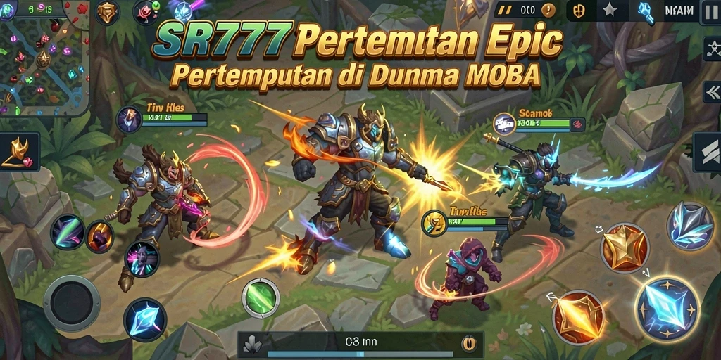 Screenshot gameplay SR777 menampilkan pertempuran seru yang dinamis.