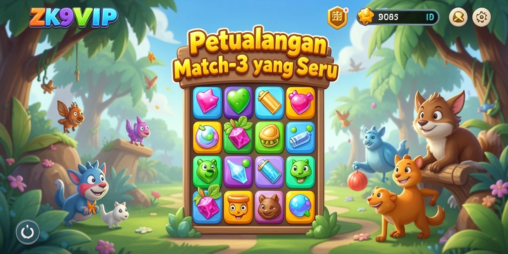 Tampilan gameplay ZK9VIP yang penuh warna dan menantang.